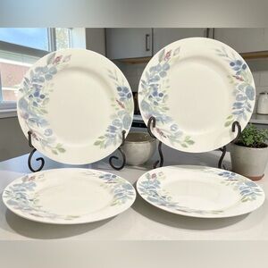 Mikasa Violetta Bone China salad Plates 9” – Set of 4 Watercolor Botanical EUC